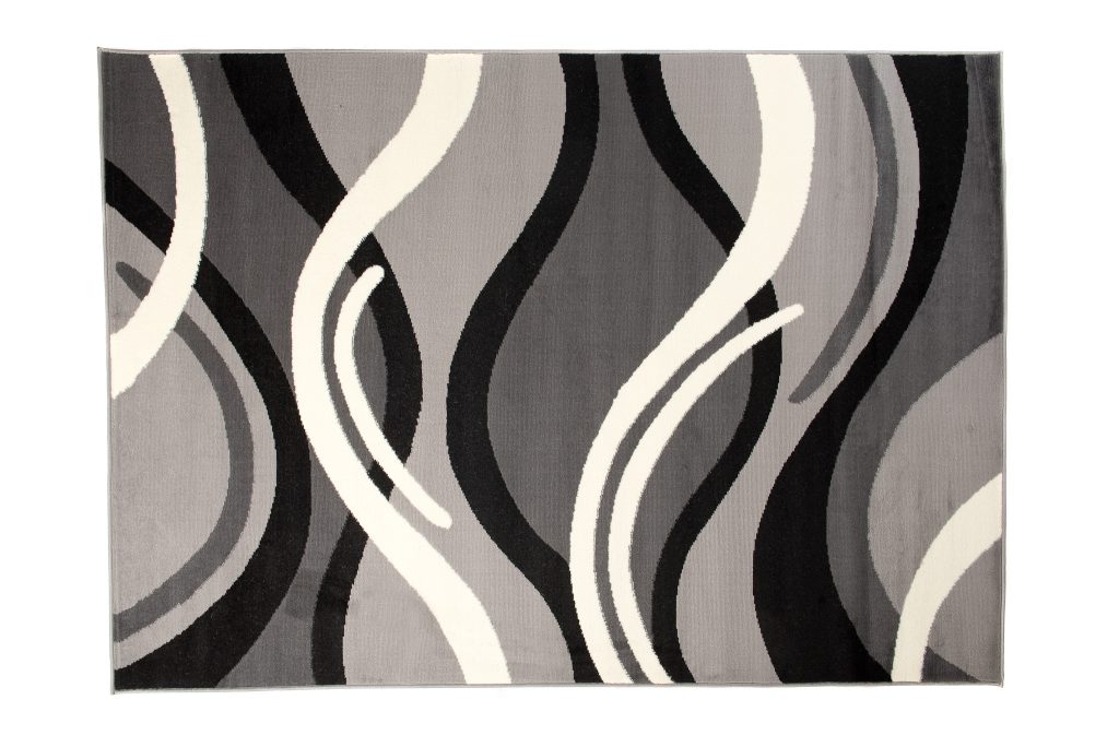 Alfombra Dream Gris Oscuro Crema Geométrico Ondas