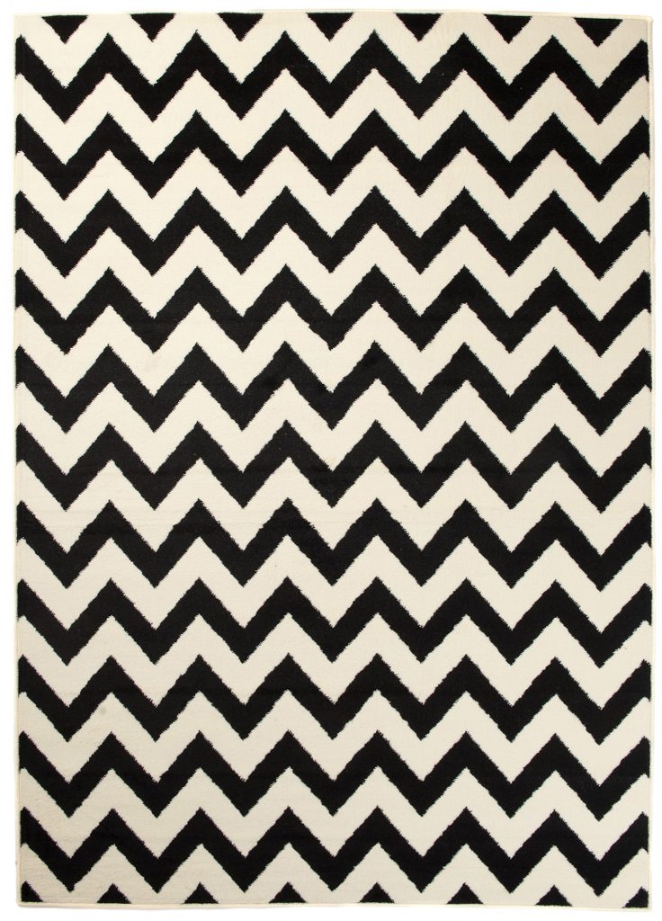 Alfombra Dream Negro Crema Geométrico Zigzag
