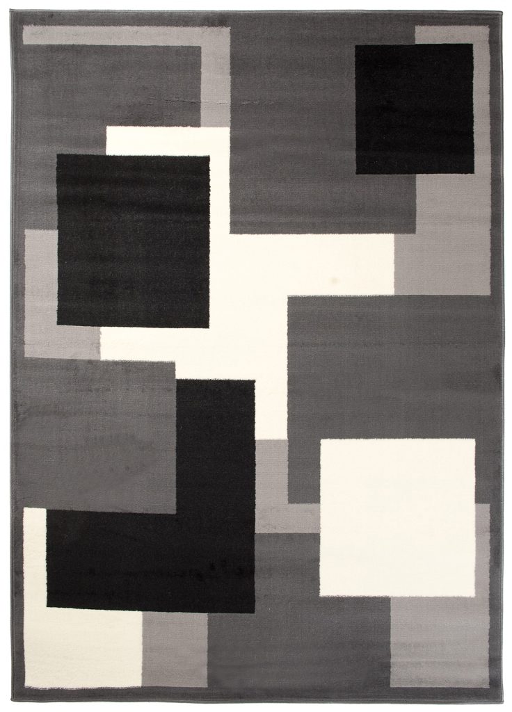 Alfombra Dream Gris Oscuro Geométrico Cuadrados