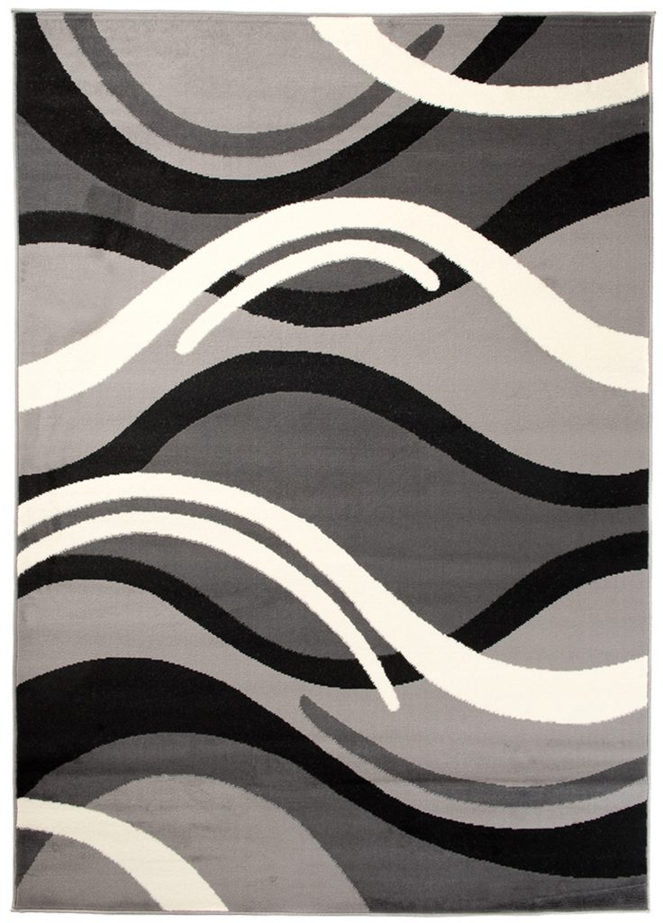 Alfombra Dream Gris Oscuro Crema Geométrico Ondas