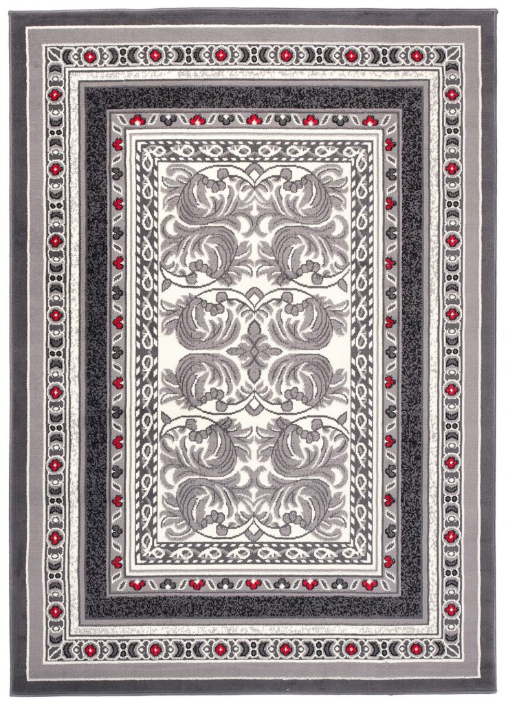 Alfombra Dream Tradicional Gris Rojo Ornamental