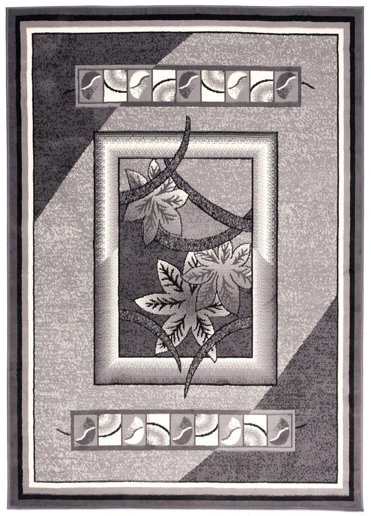 Alfombra Dream Gris Geométrico Flores Borde