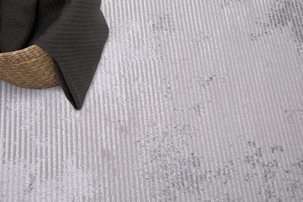 Alfombra Crystal Gris Borde Moteado Efecto 3D