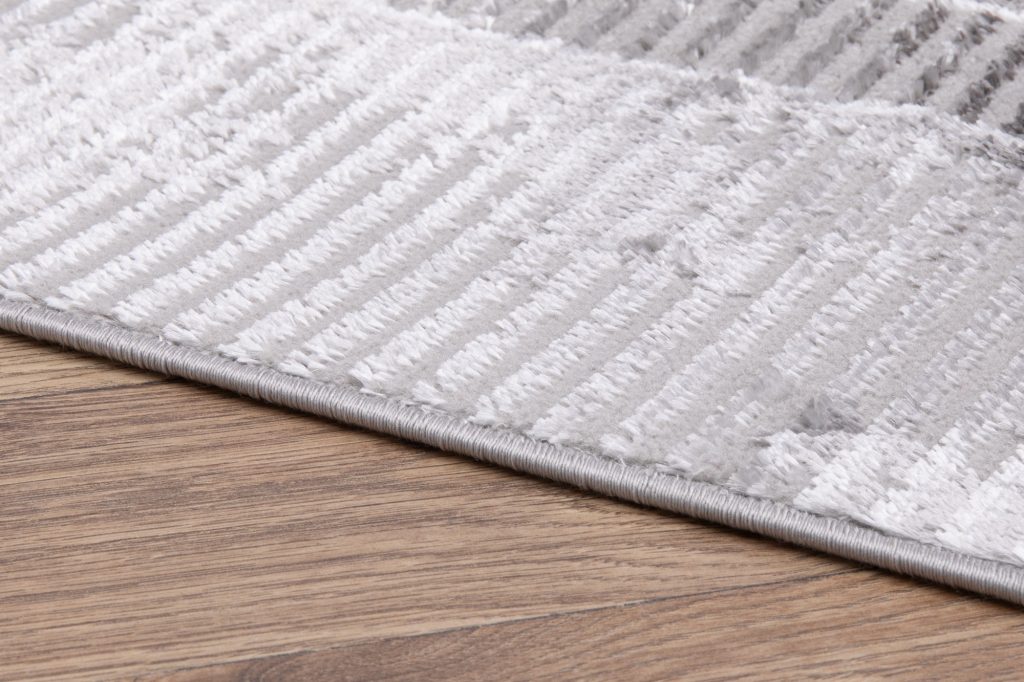 Alfombra Crystal Gris Borde Moteado Efecto 3D