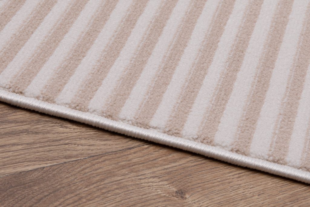 Alfombra Crystal Verde Beige Zigzag Geométrico Efecto 3D