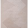 Alfombra Crystal Beige Marrón Zigzag Geométrico Efecto 3D