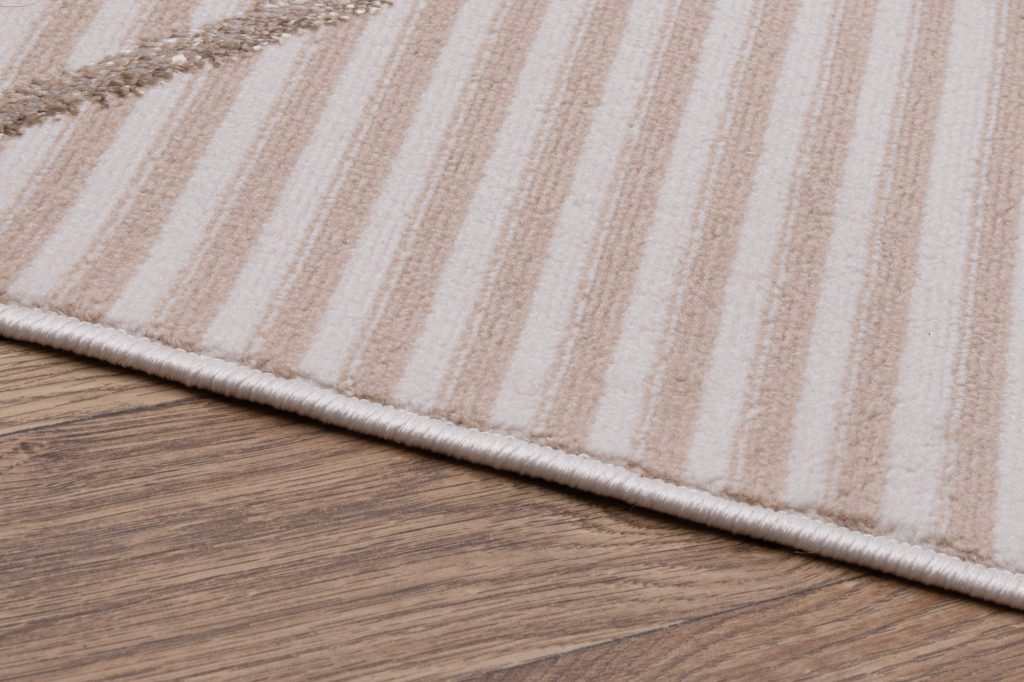 Alfombra Crystal Beige Marrón Zigzag Geométrico Efecto 3D