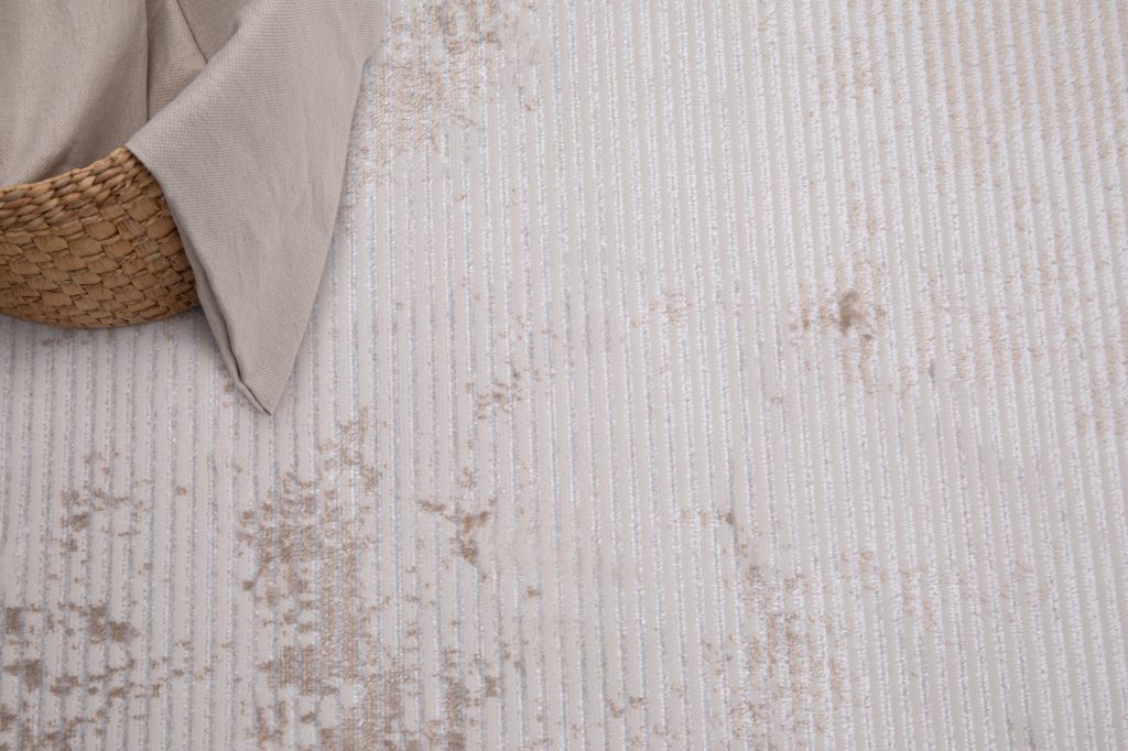 Alfombra Crystal Verde Beige Borde Moteado Efecto 3D