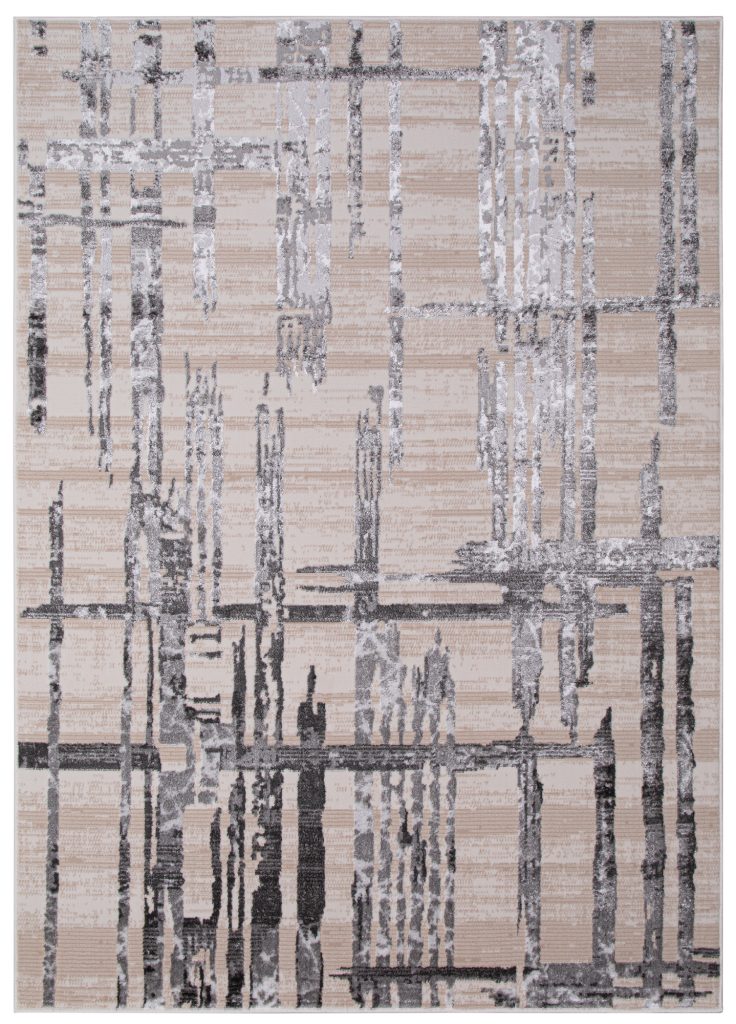 Alfombra Crystal Gris Claro Rayas Abstracto Efecto 3D
