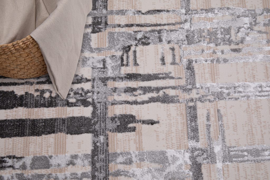 Alfombra Crystal Gris Claro Rayas Abstracto Efecto 3D