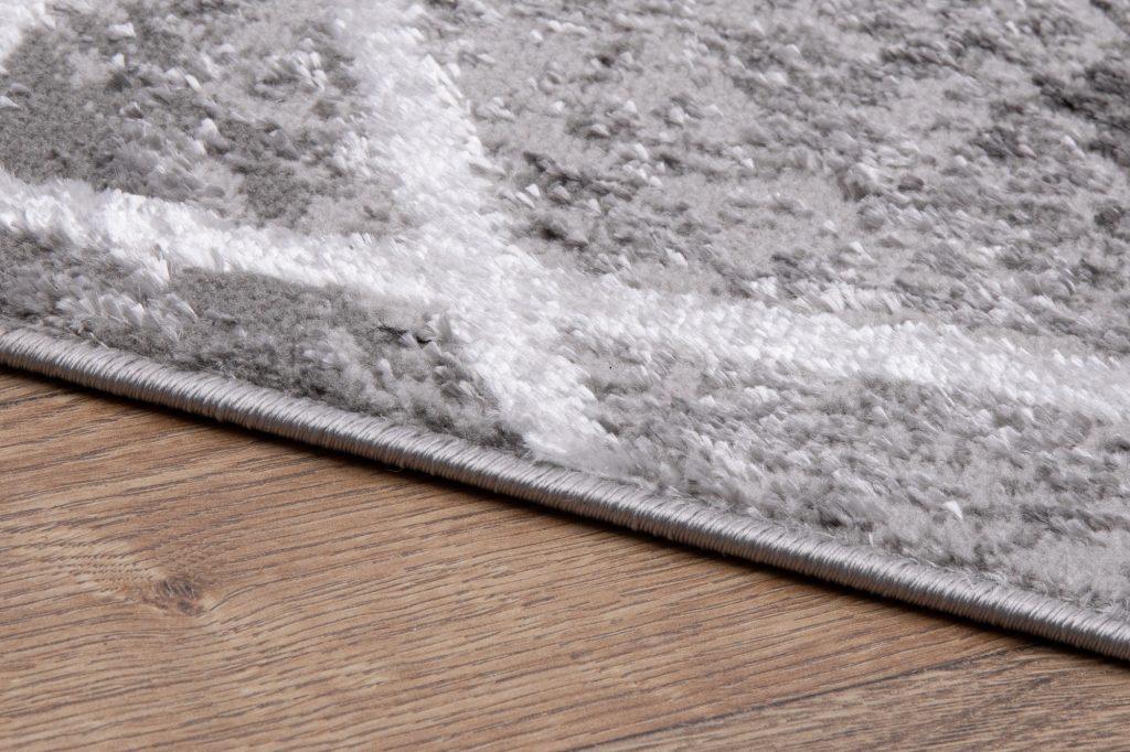 Alfombra Crystal Gris Blanco Geométrico Líneas Efecto 3D