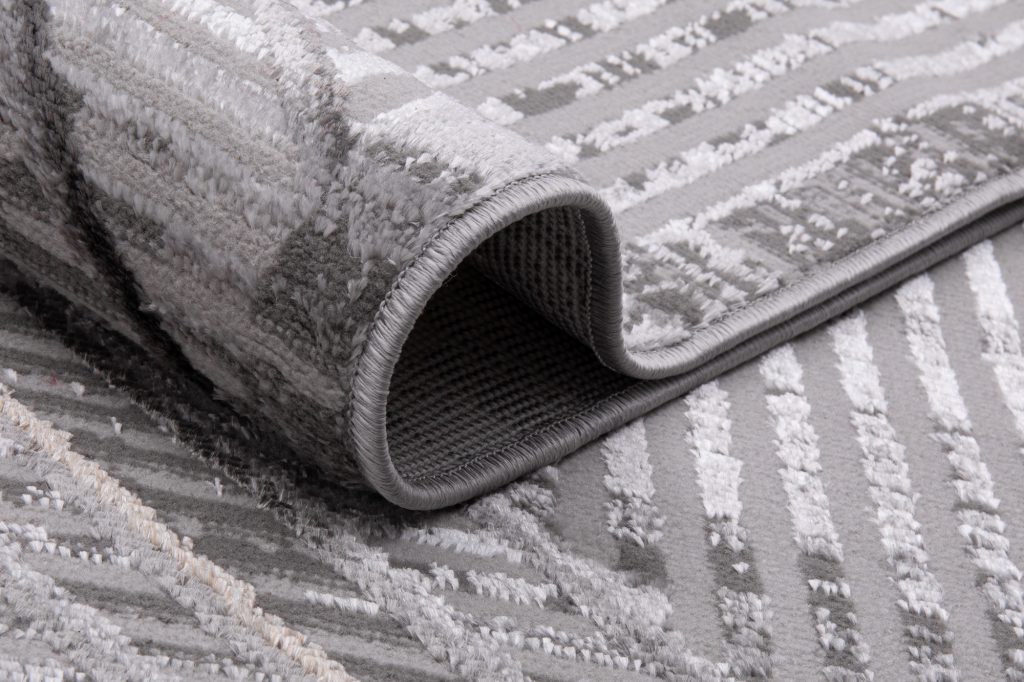 Alfombra Crystal Gris Claro Beige Geométrico Efecto 3D