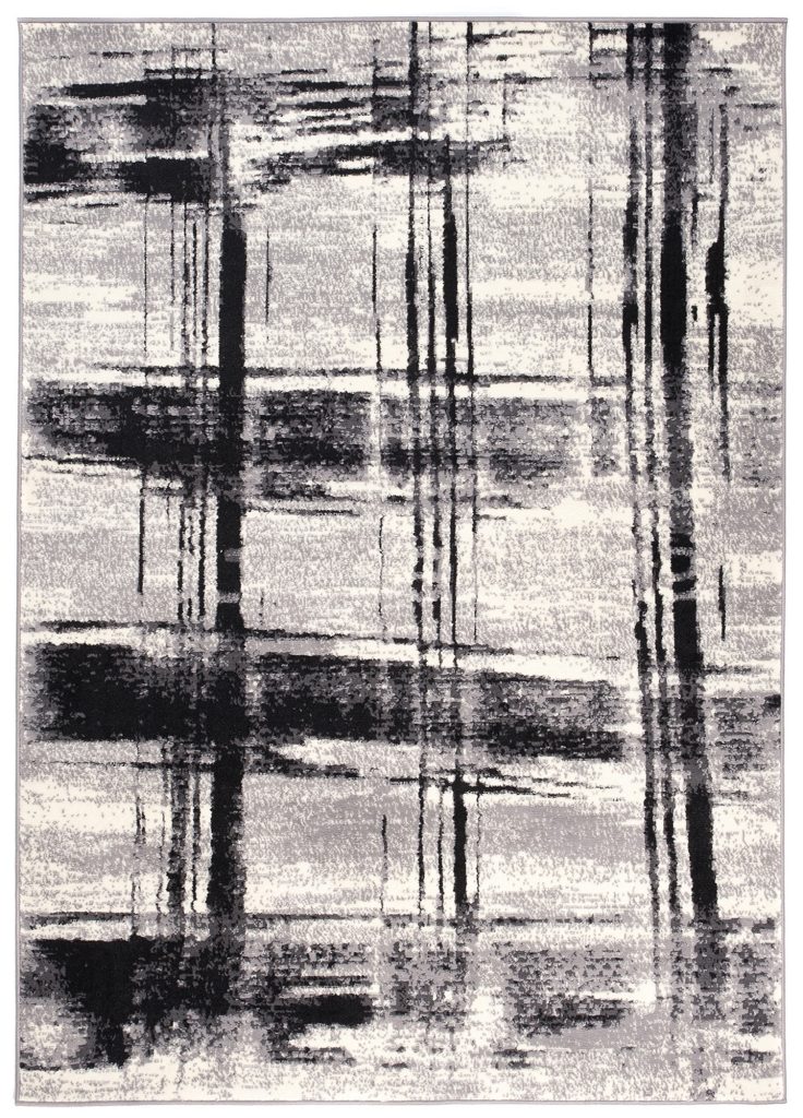 Alfombra Dream Gris Negro Geométrico Enrejado