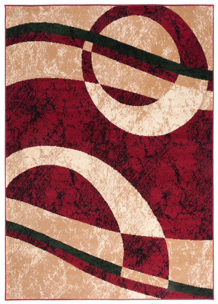 Alfombra Dream Rojo Crema Verde Círculos