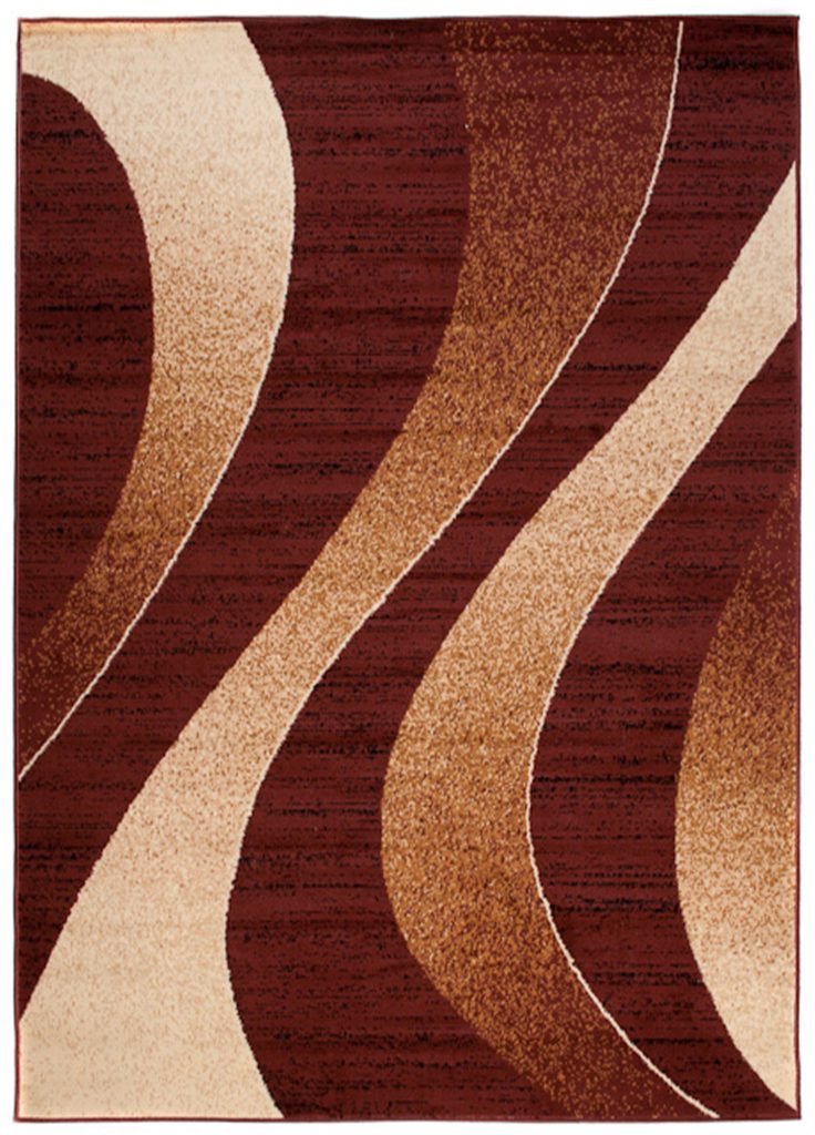 Alfombra Dream Moderno Marrón Oscuro Crema Ondas