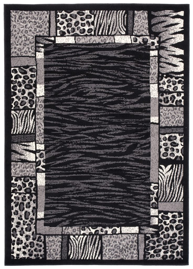 Alfombra Dream Moderno Negro Gris Estampado Animal