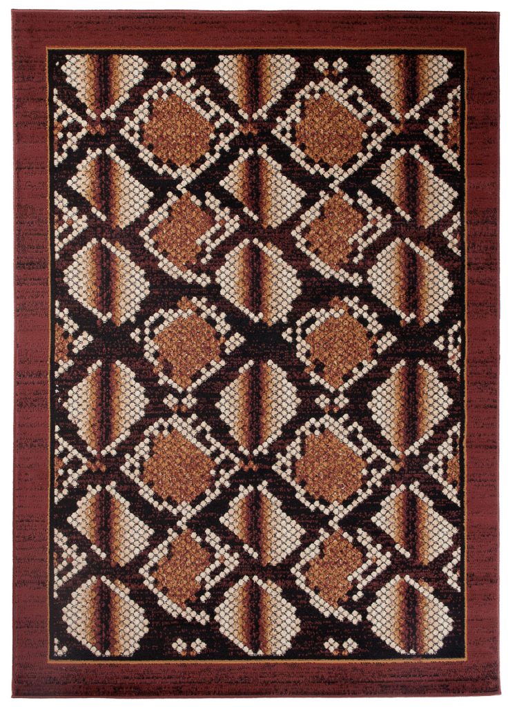 Alfombra Dream Marrón Negro Estampado Animal Serpiente