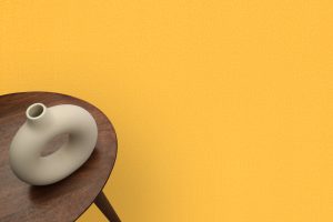 Alfombra Mono Redonda Interior Exterior Amarillo