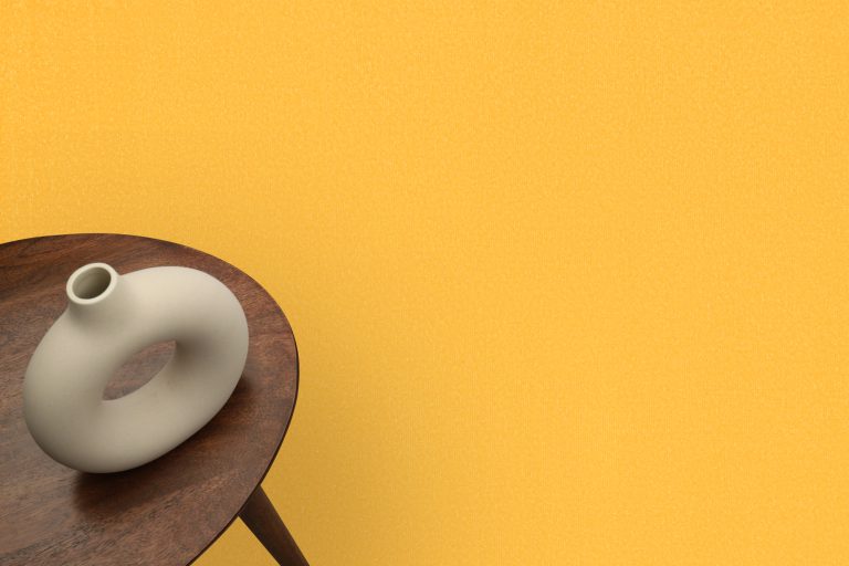 Alfombra Mono Redonda Interior Exterior Amarillo