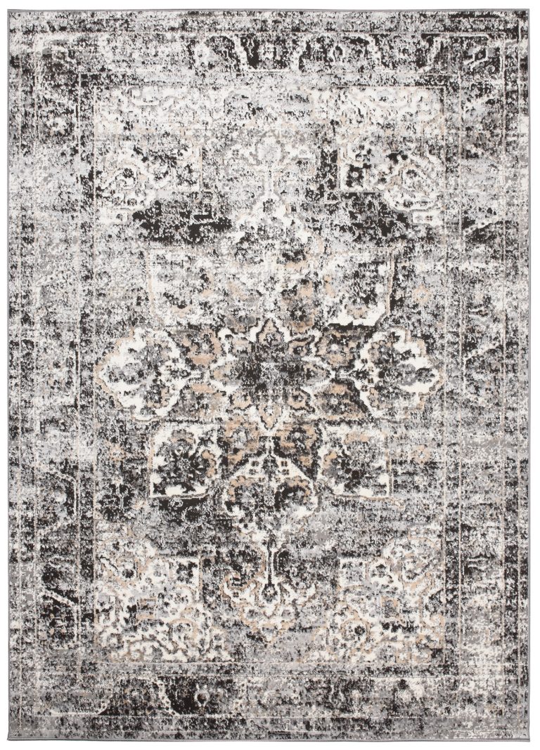 Alfombra Valley Gris Oscuro Vintage Rosetón