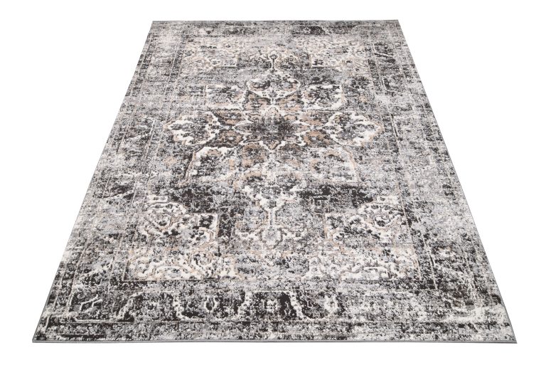 Alfombra Valley Gris Oscuro Vintage Rosetón