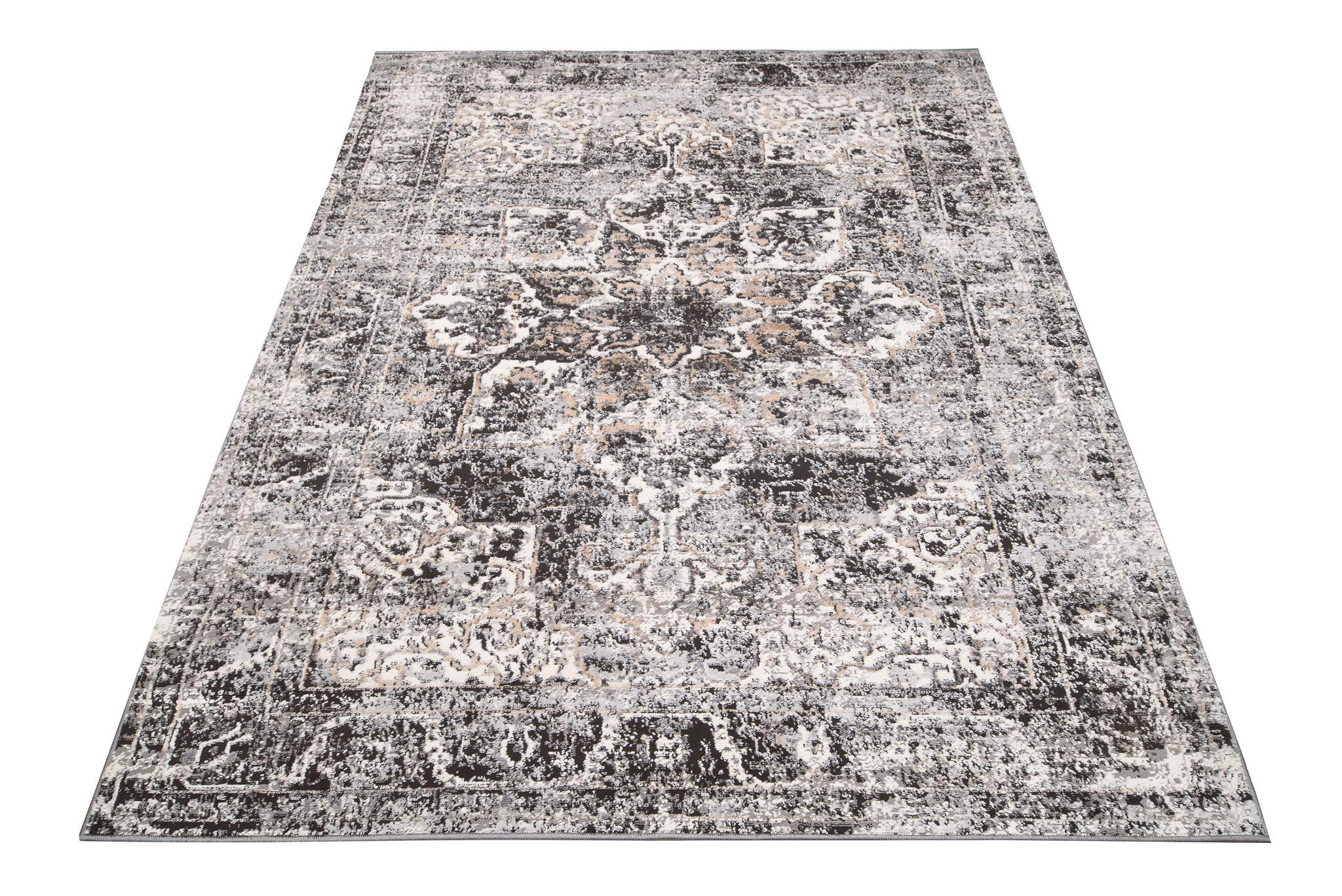 Alfombra Valley Gris Oscuro Vintage Rosetón