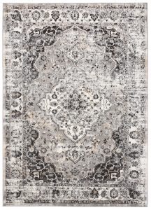 Alfombra Valley Antracita Vintage Rosetón