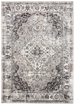 Alfombra Valley Antracita Vintage Rosetón