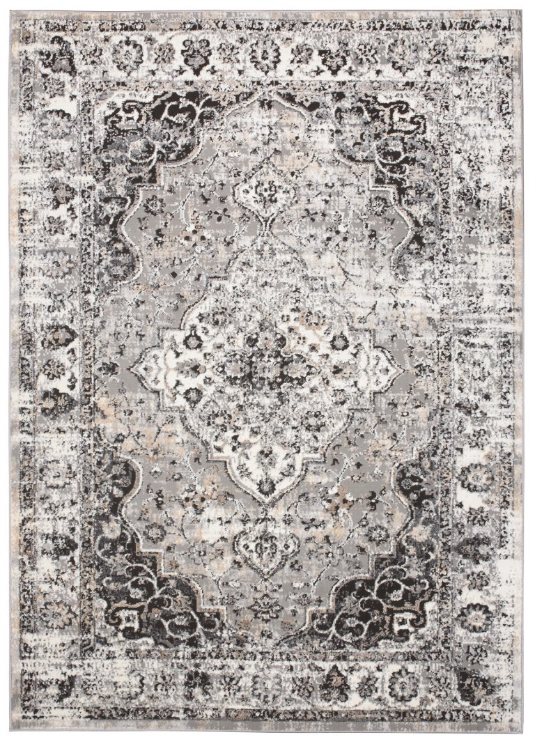 Alfombra Valley Antracita Vintage Rosetón