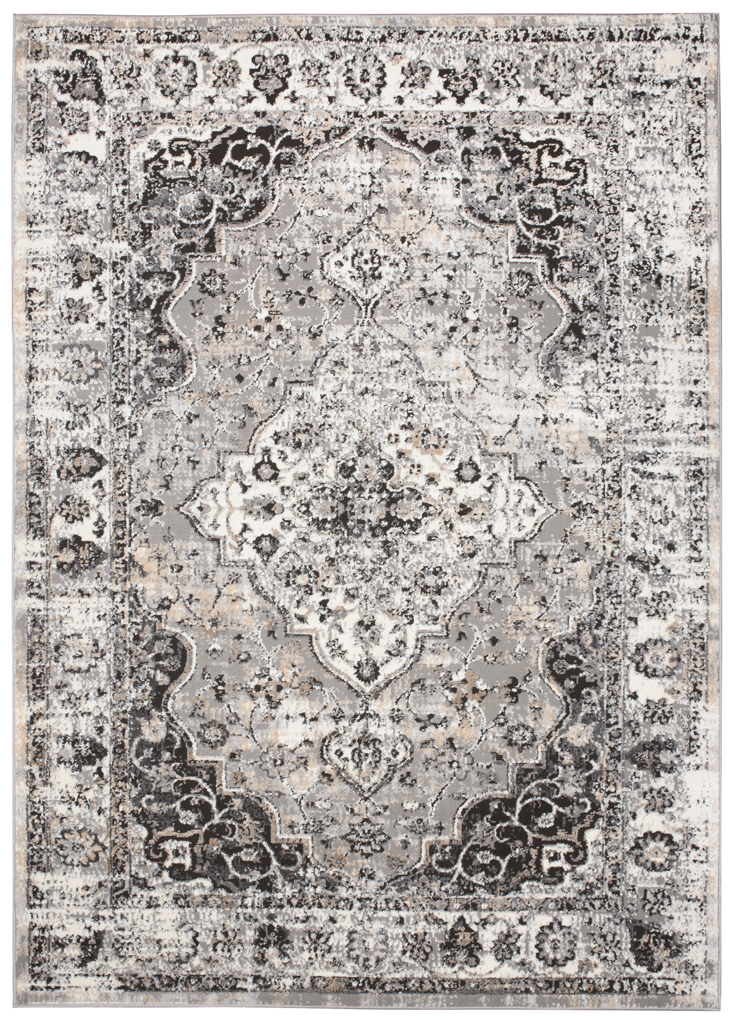Alfombra Valley Antracita Vintage Rosetón