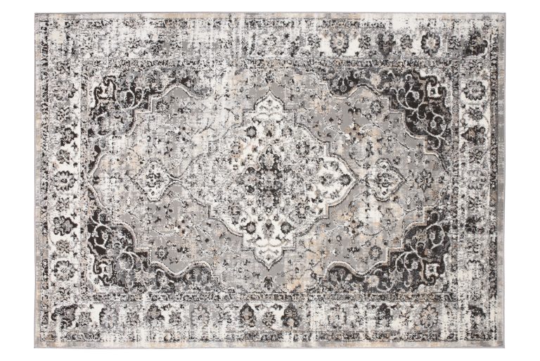 Alfombra Valley Antracita Vintage Rosetón