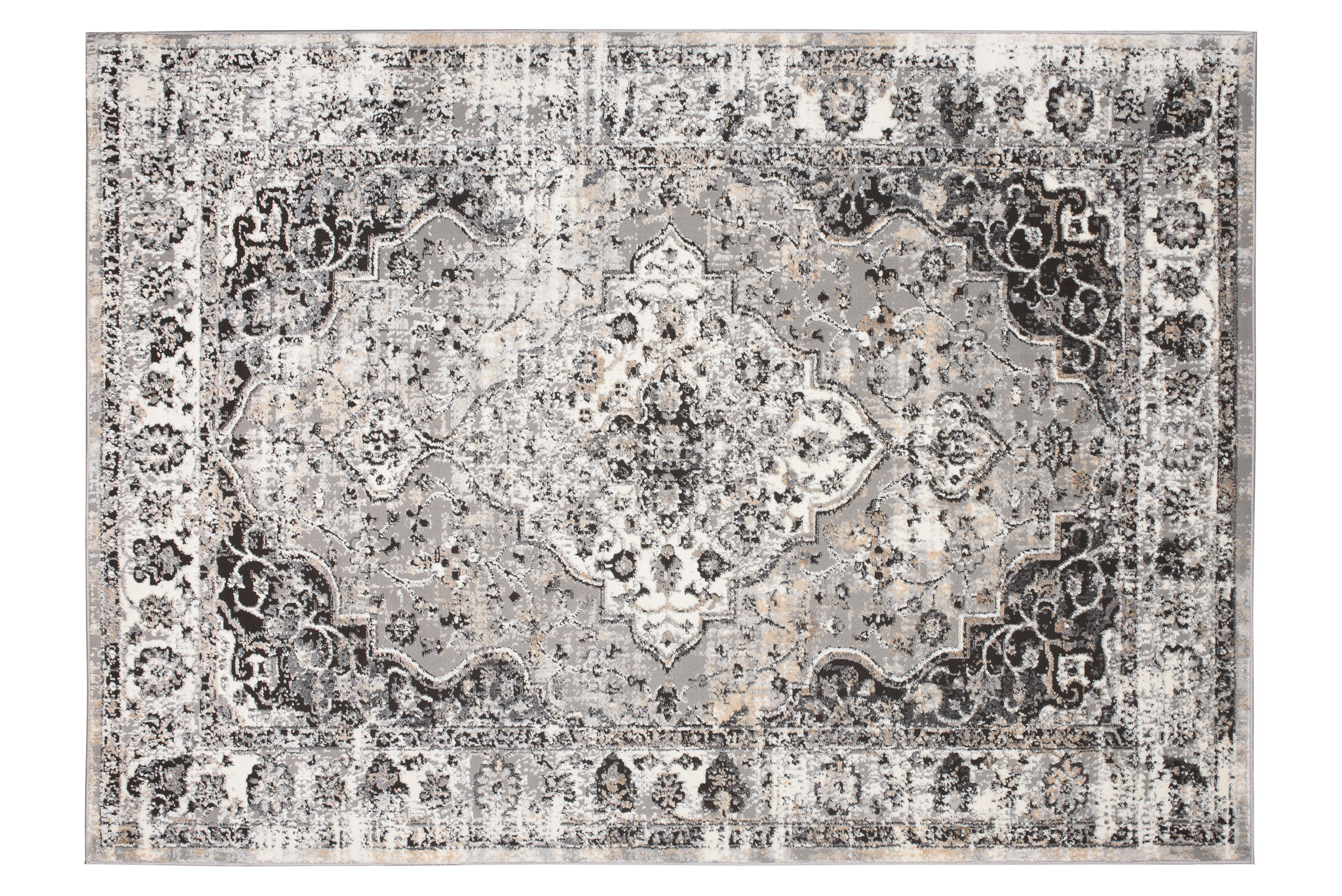 Alfombra Valley Antracita Vintage Rosetón