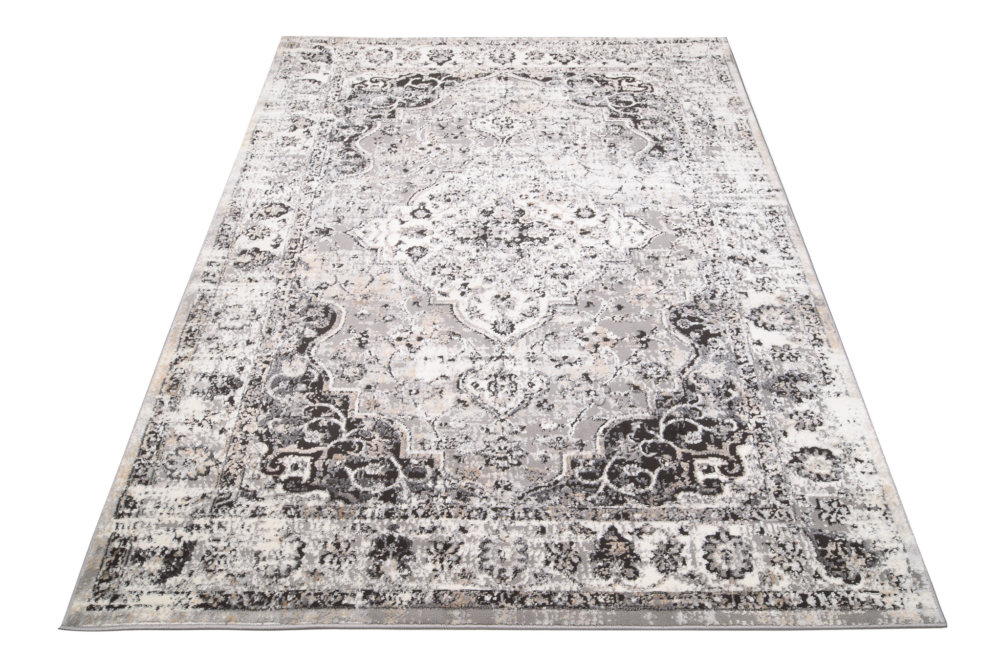 Alfombra Valley Antracita Vintage Rosetón