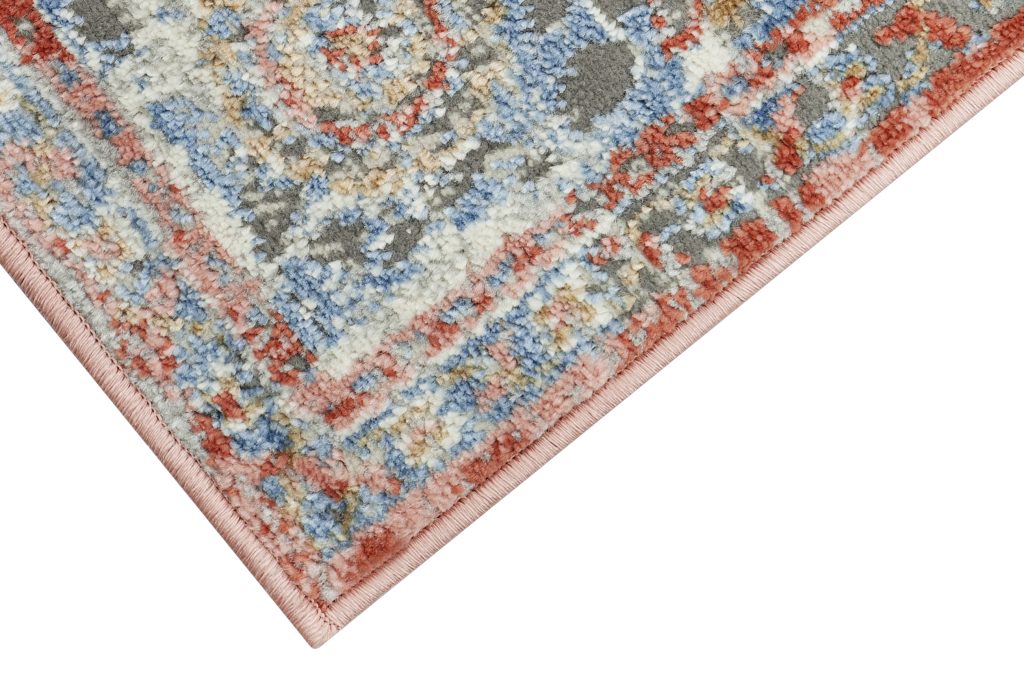 Alfombra Retro Cobre Azul Rosetón Vintage