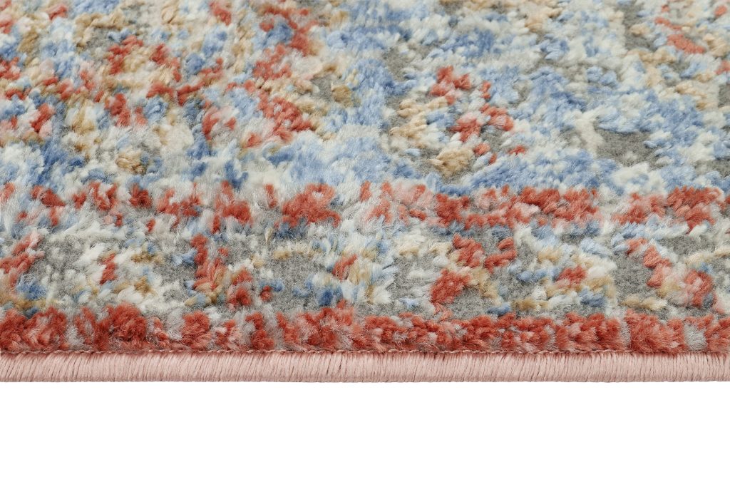 Alfombra Retro Cobre Azul Rosetón Vintage