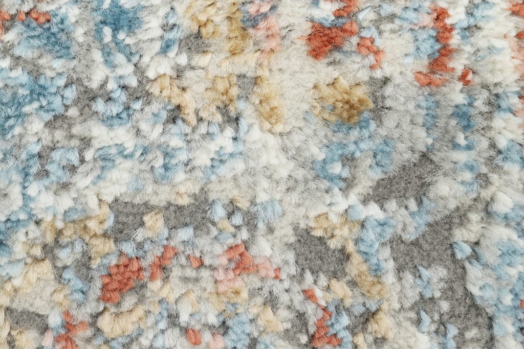 Alfombra Retro Cobre Azul Rosetón Vintage