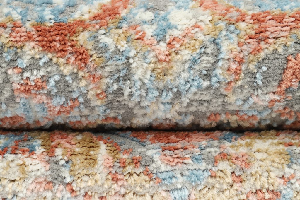Alfombra Retro Cobre Azul Rosetón Vintage
