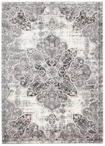 Alfombra Valley Gris Vintage Floral Rosetón