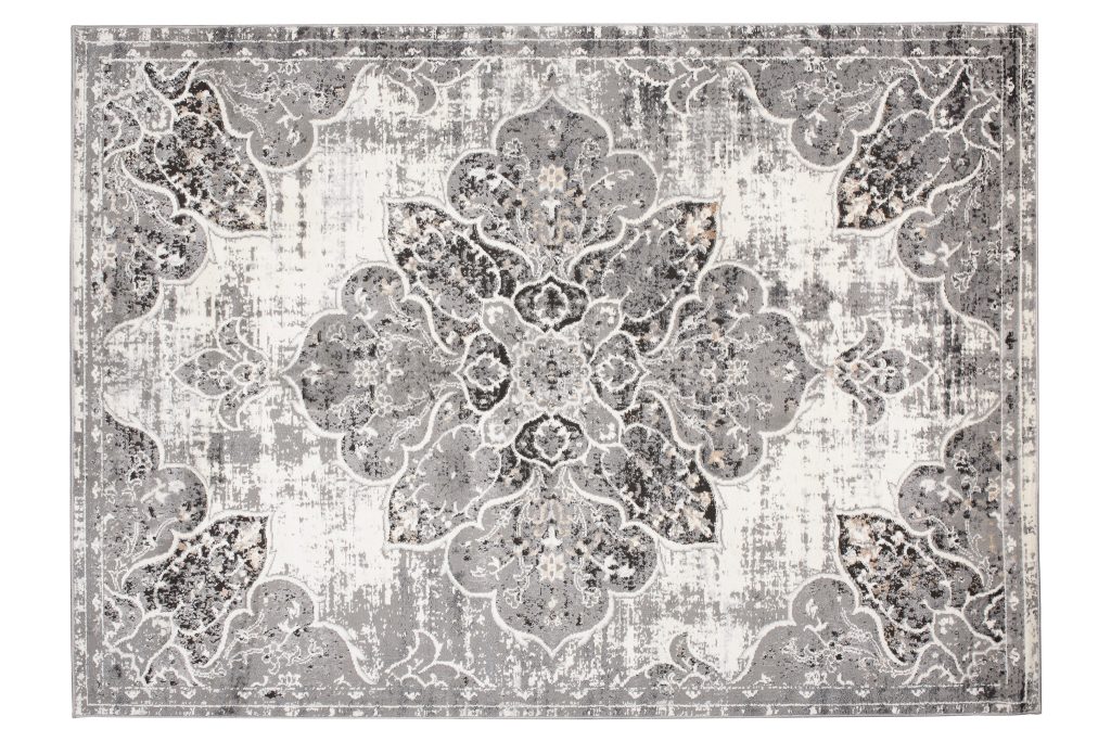 Alfombra Valley Gris Vintage Floral Rosetón