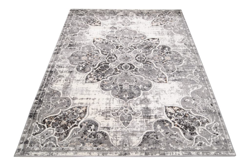 Alfombra Valley Gris Vintage Floral Rosetón