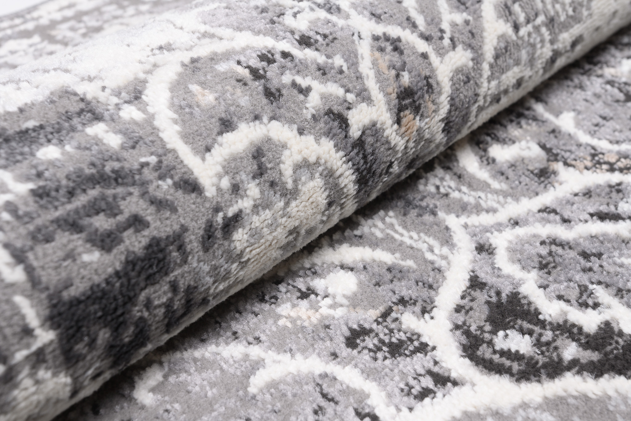 Alfombra Valley Gris Vintage Floral Rosetón