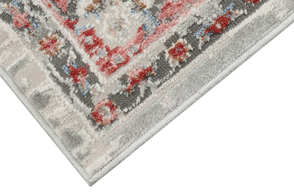 Alfombra Retro Cobre Gris Ornamental Vintage