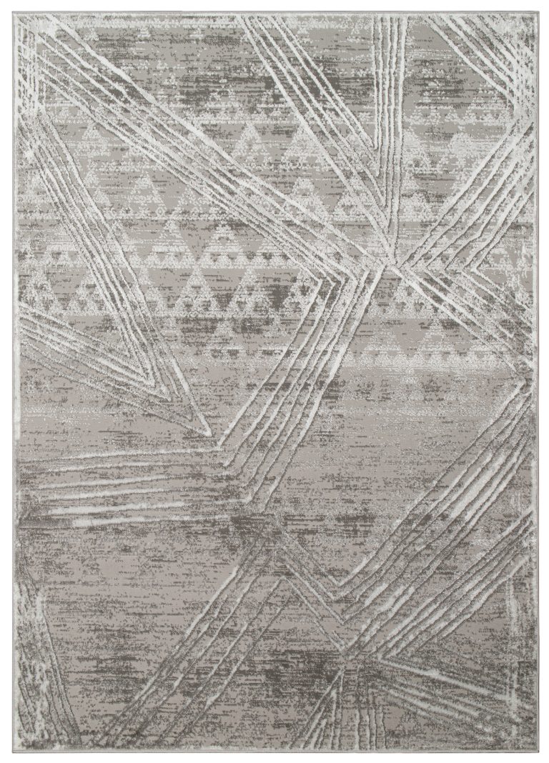 Alfombra Crystal Gris Claro Moteado Líneas Efecto 3D