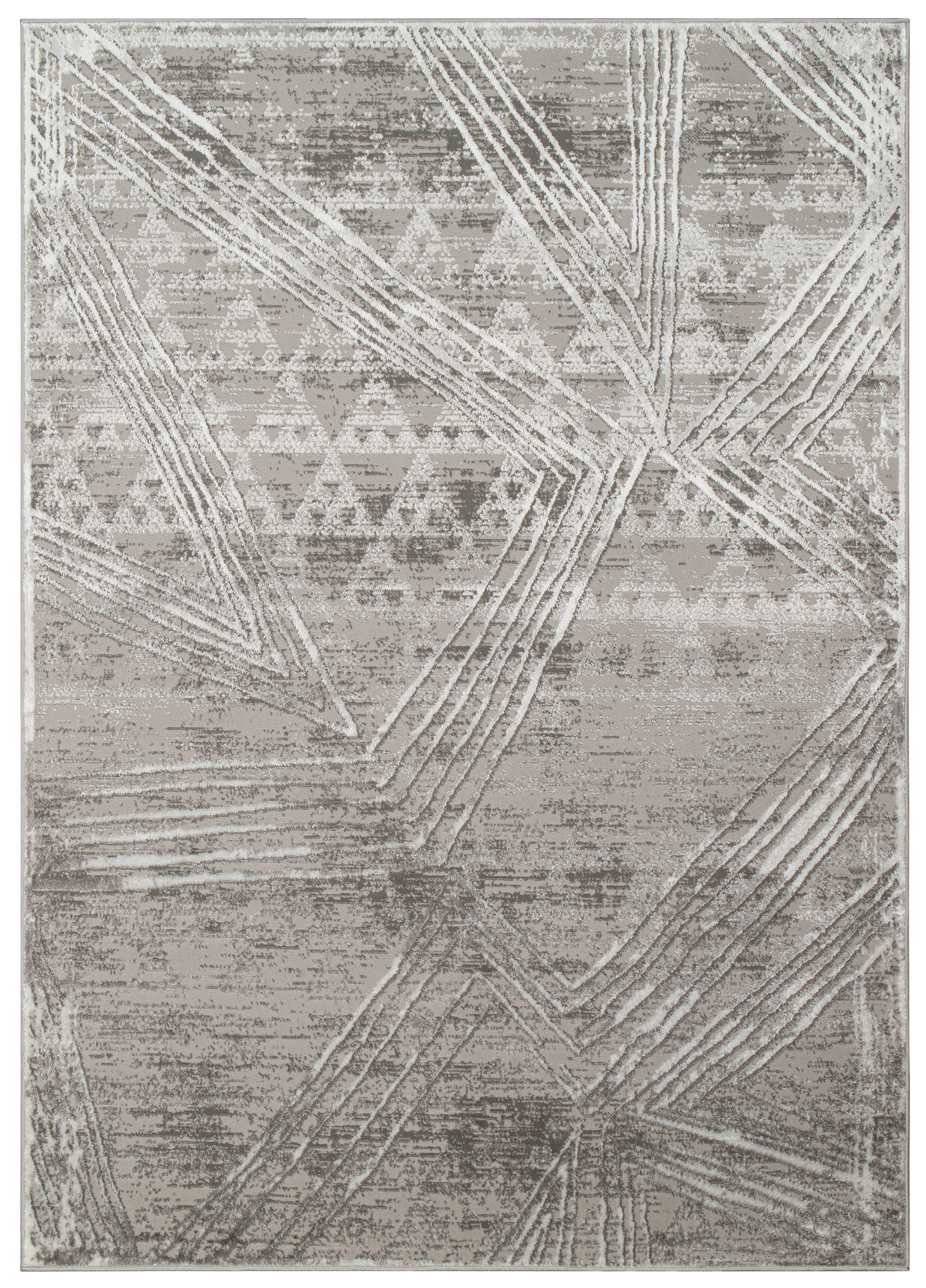 Alfombra Crystal Gris Claro Moteado Líneas Efecto 3D