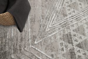 Alfombra Crystal Gris Claro Moteado Líneas Efecto 3D