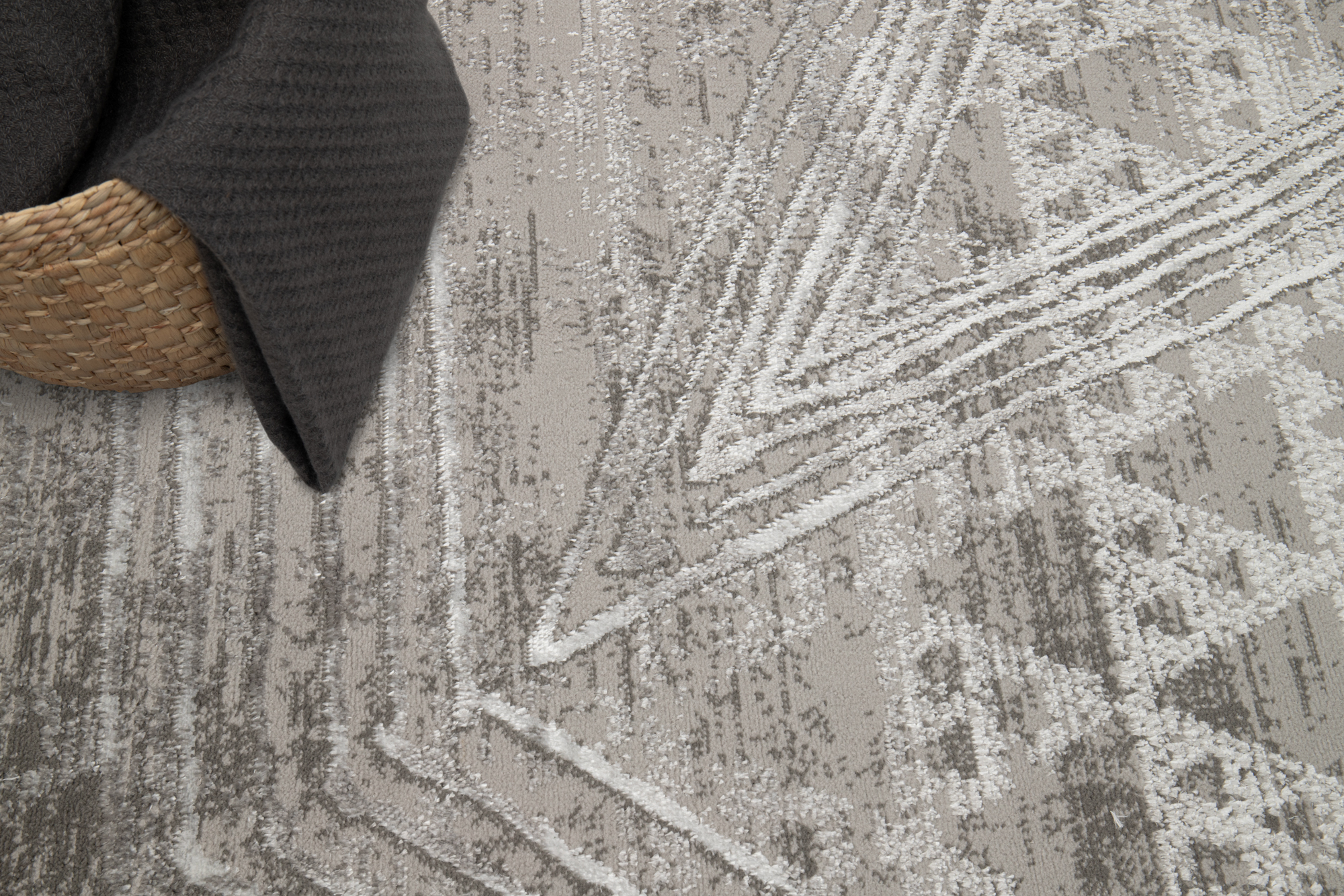 Alfombra Crystal Gris Claro Moteado Líneas Efecto 3D