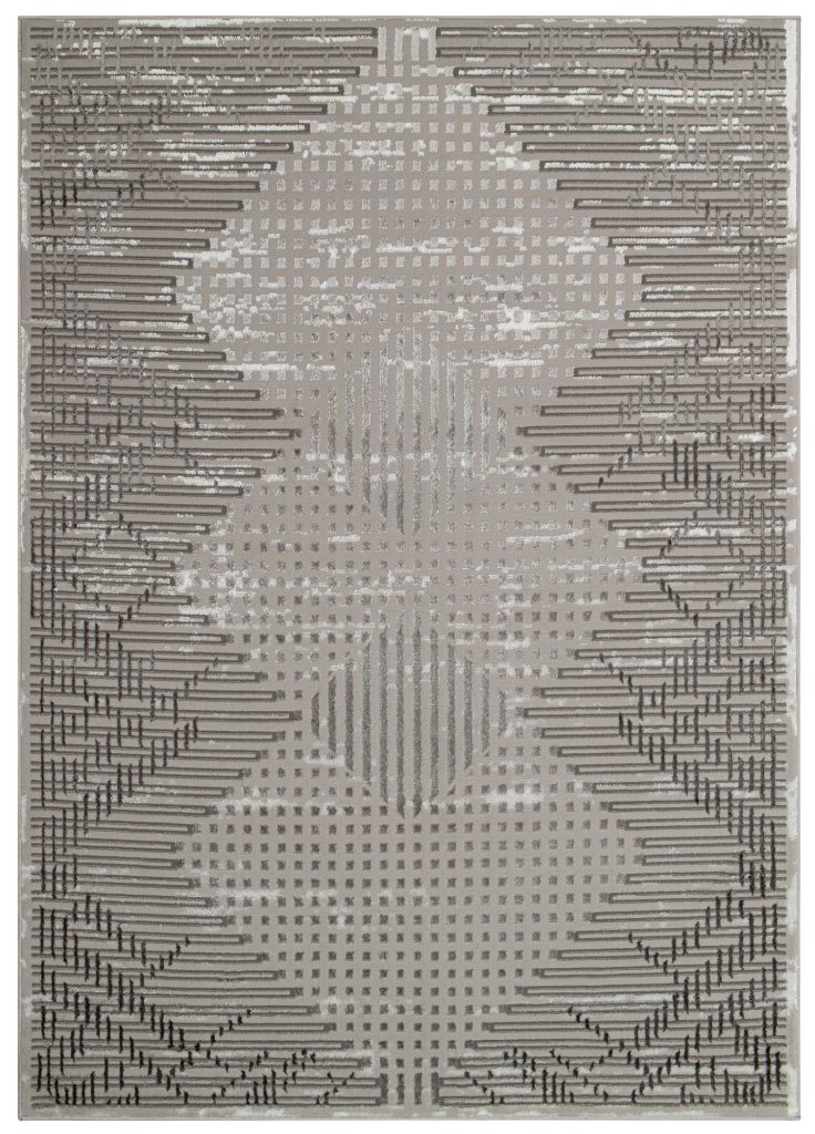 Alfombra Crystal Gris Vintage Rombos Efecto 3D