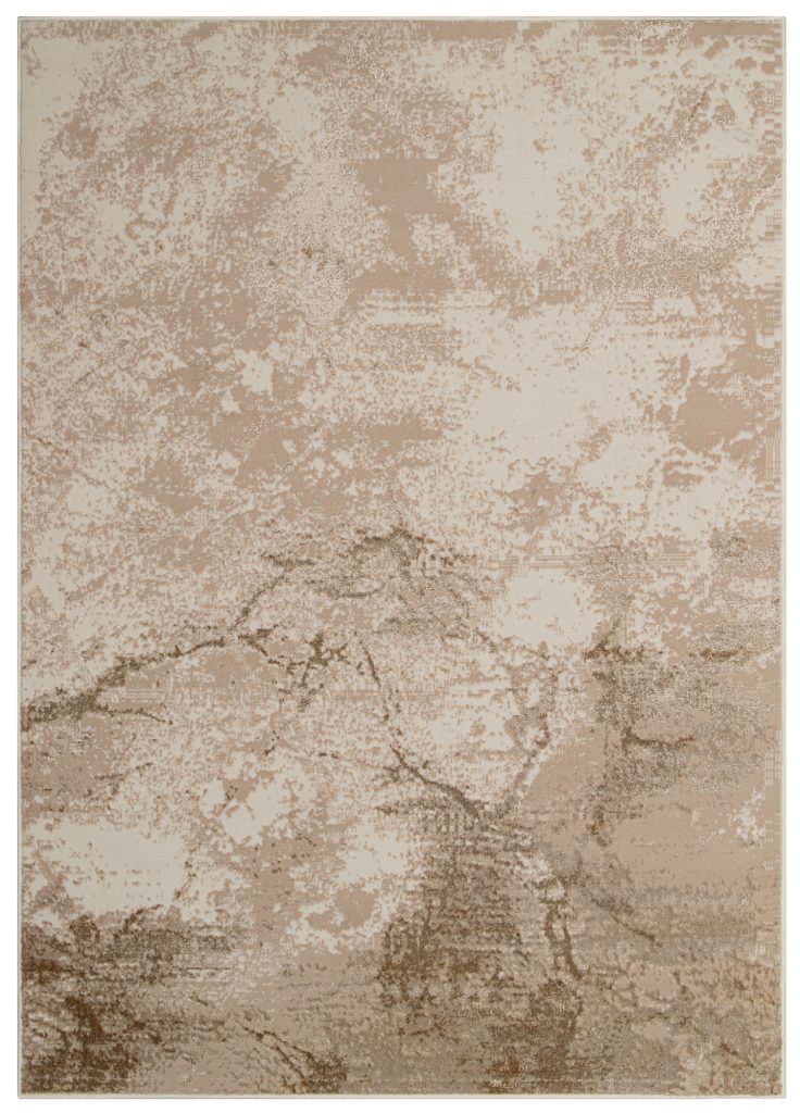 Alfombra Crystal Marrón Beige Mármol Efecto 3D