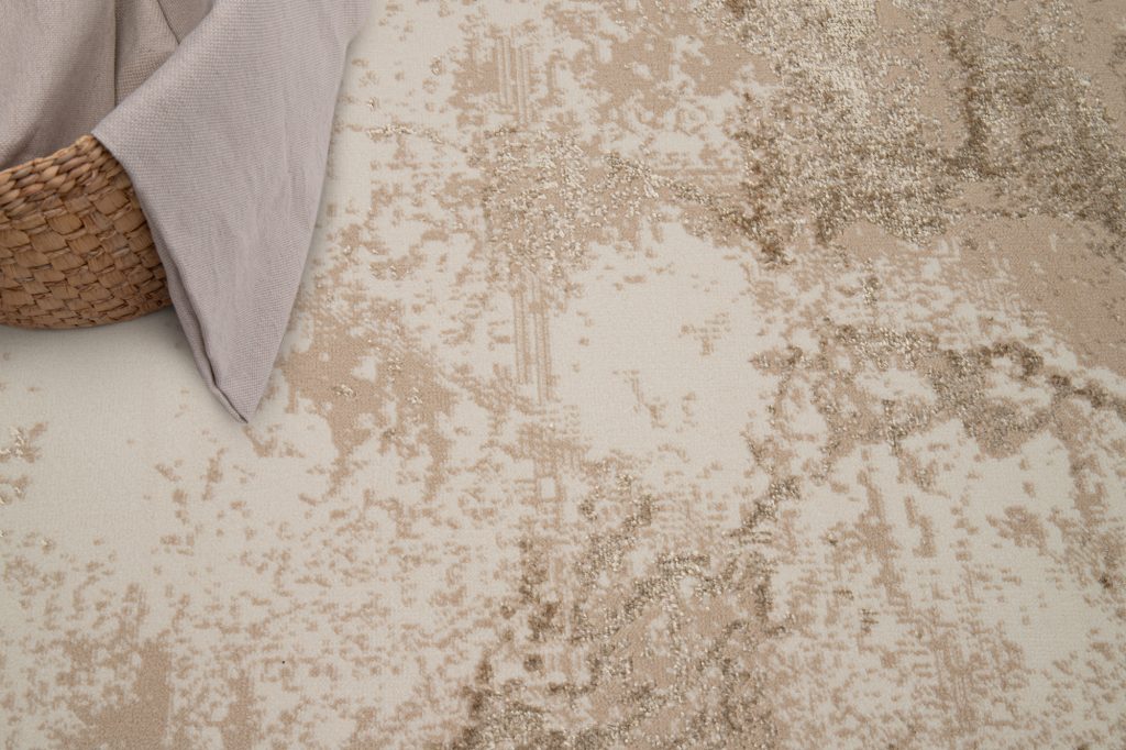 Alfombra Crystal Marrón Beige Mármol Efecto 3D