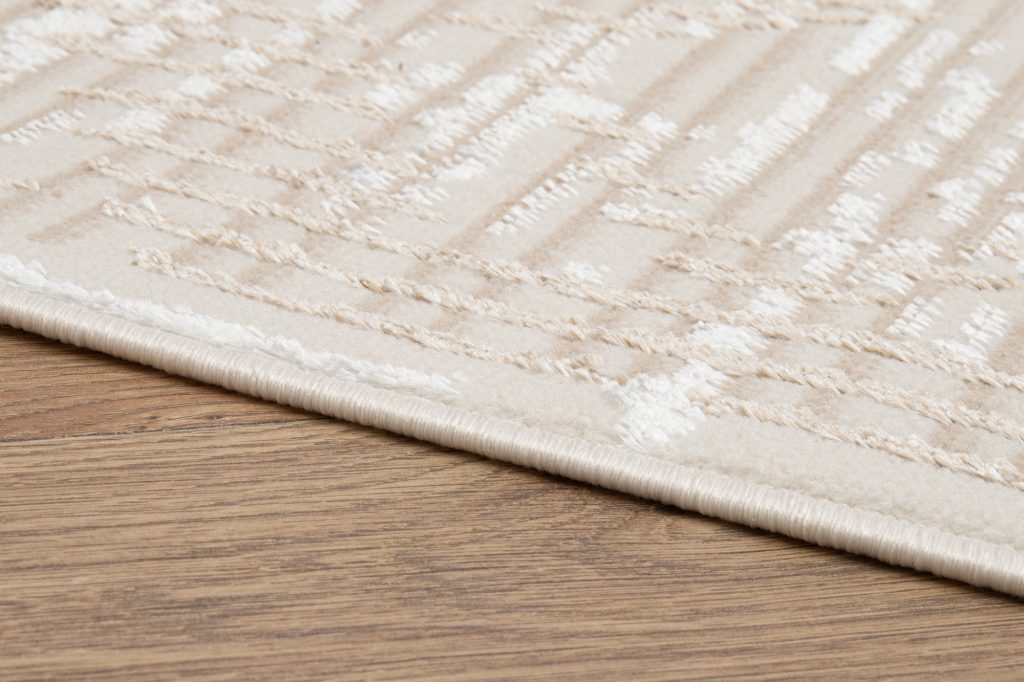 Alfombra Crystal Marrón Beige Vintage Rombos Efecto 3D